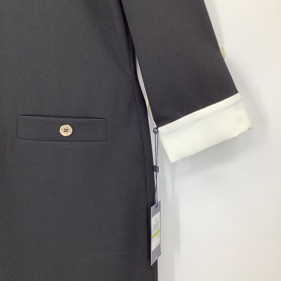 Tommy Hilfiger Women's Black White Collar Shift Dress Size 14 Pockets - Picture 4 of 8